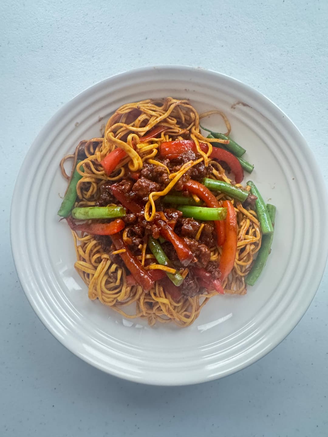 Hoisin pork and beef stir fry