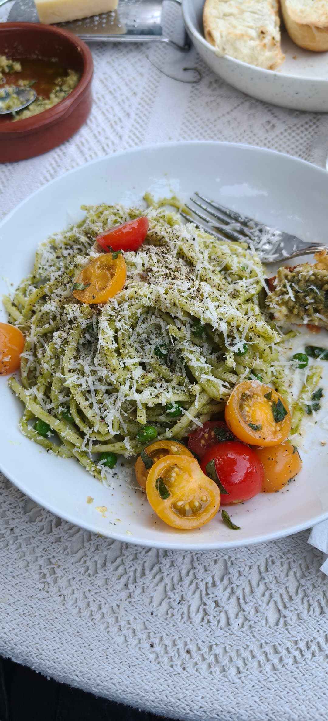 4P Linguine (Pesto, Peas, Potato, Parmesan)